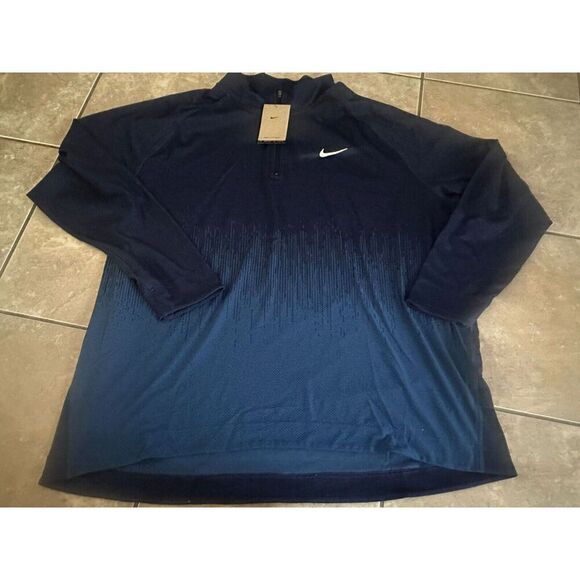 NWT $120 Nike Golf XXL 2XL Basic Graphic Print Jacket Pullover Zip Blue Navy - Picture 1 of 5